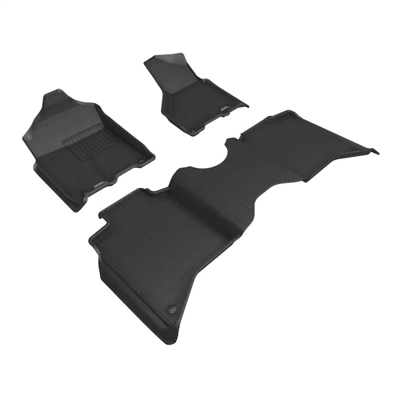 3D Maxpider 19-24 Dodge Ram 3500 Crew Cab W/ Bench Seats Kagu 1St And 2Nd Row Floormat - Black 1