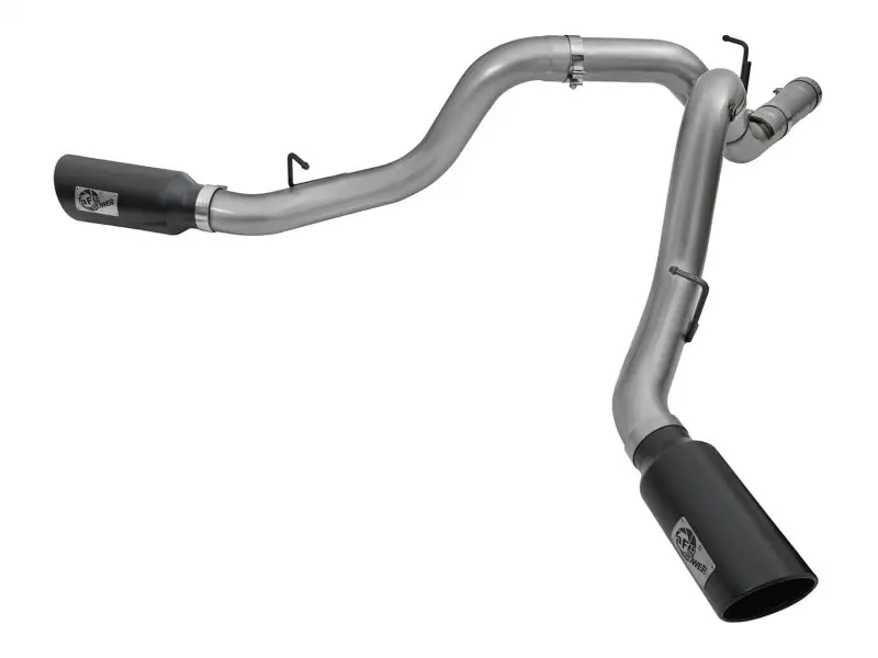 Afe Large Bore Hd 4In Dual Dpf-Back Ss Exhaust W/Black Tip 16-17 Gm Diesel Truck V8-6.6L (Td) Lml 1