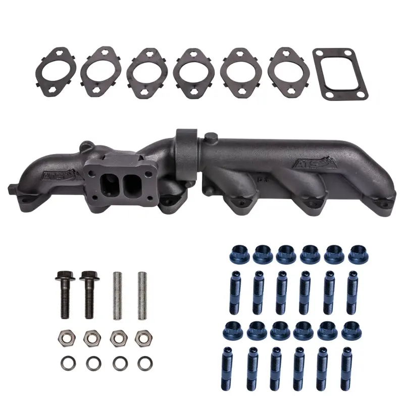 Ats Diesel 03-07 5.9L Cummins 2-Piece T3 Pulse Flow Exhaust Manifold Kit W/ Gaskets & Hardware 1