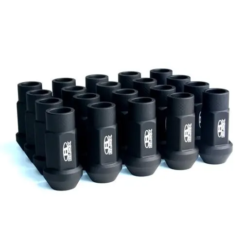 Blox Racing Street Series Forged Lug Nuts - Flat Black 12 X 1.5Mm - Set Of 20 (New Design) 1