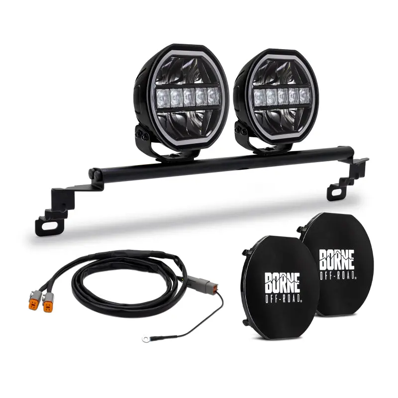 Borne Off-Road 2021+ Ford Bronco Direct Fit Lights - Standard Bumper - 2In X 7In Round - Up 1