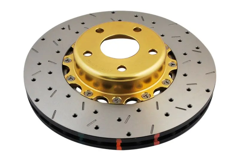 Dba 02-10 Wrx / 13+ Fr-S / 13+ Brz Premium Front Drilled & Slotted 5000 Series Rotor W/ Gold Hat 1