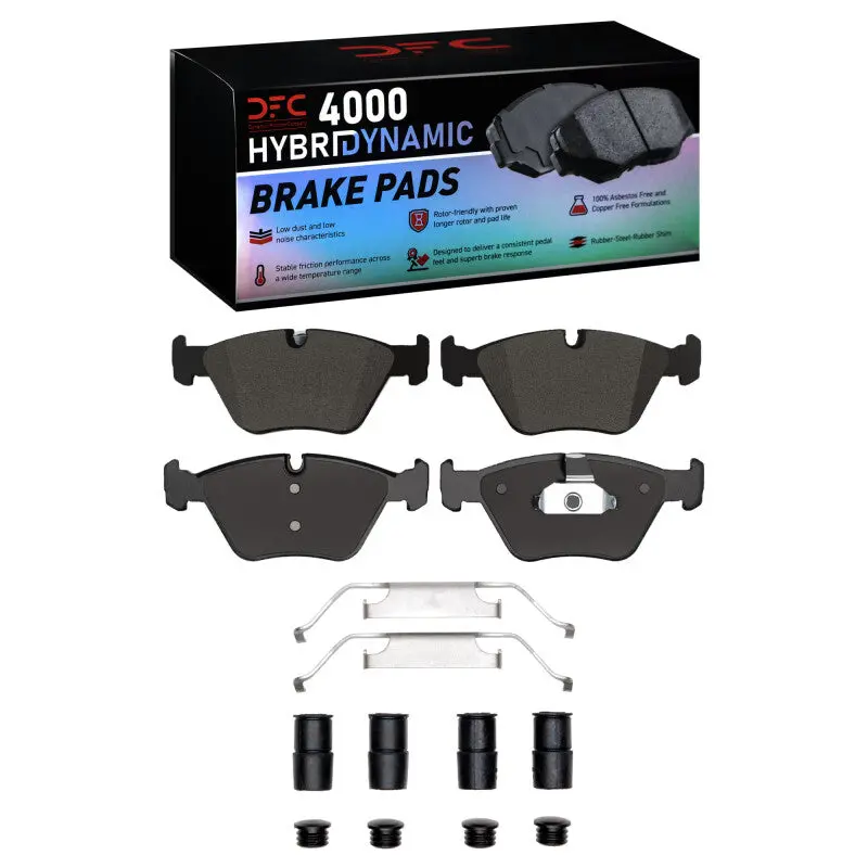 Dfc 01-10 Bmw M3 Front 4000 Hybridynamic Brake Pads And Hardware Kit 1