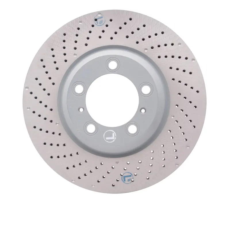 Dfc 07-13 Porsche 911 Left Front Drilled Hi-Carbon Alloy Geomet Coated Rotor 1