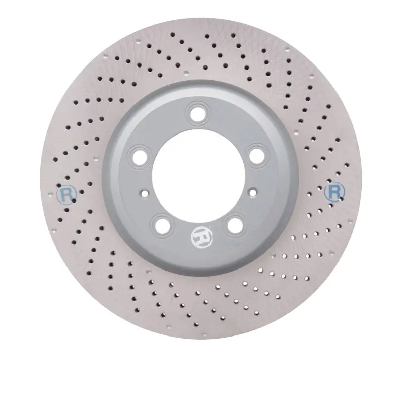 Dfc 07-13 Porsche 911 Right Front Drilled Hi-Carbon Alloy Geomet Coated Rotor 1