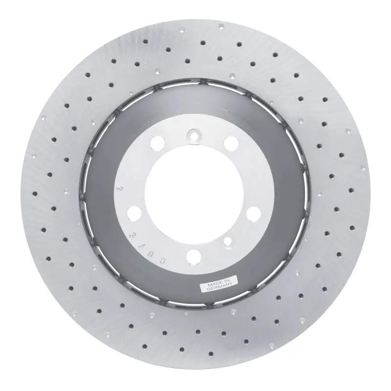 Dfc 10-11 Porsche 911 Left Front Drilled Hi-Carbon Alloy Geomet Coated Rotor 1