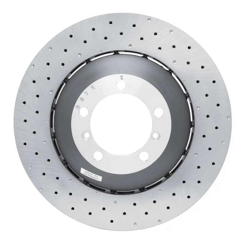 Dfc 10-11 Porsche 911 Right Front Drilled Hi-Carbon Alloy Geomet Coated Rotor 1