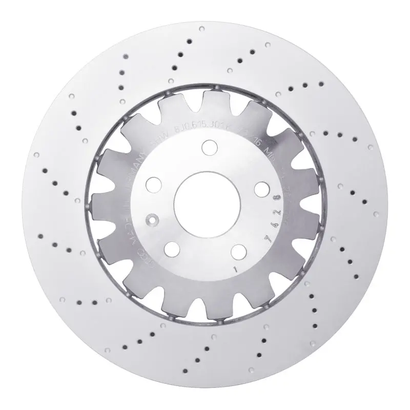 Dfc 12-13 Audi Tt Quattro Rs Front Drilled Hi-Carbon Alloy Geomet Coated Rotor 1