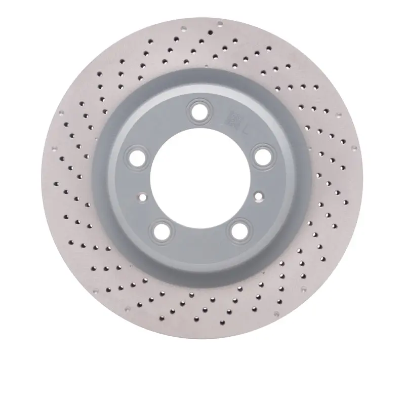 Dfc 12-16 Porsche 911 Left Rear Drilled Hi-Carbon Alloy Geomet Coated Rotor 1