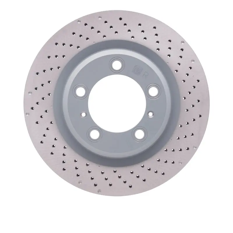 Dfc 12-16 Porsche 911 Right Rear Drilled Hi-Carbon Alloy Geomet Coated Rotor 1
