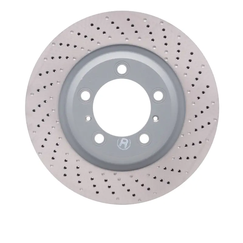 Dfc 12-16 Porsche Boxster Right Front Drilled Geospec Coated Rotor 1
