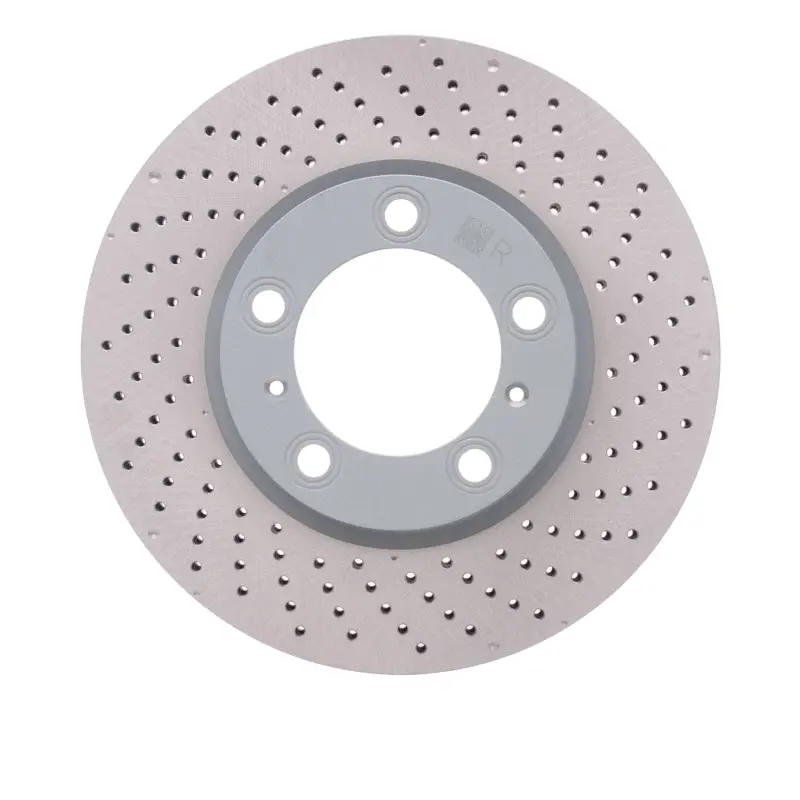 Dfc 13-16 Porsche Cayman Right Front Drilled Hi-Carbon Alloy Geomet Coated Rotor 1