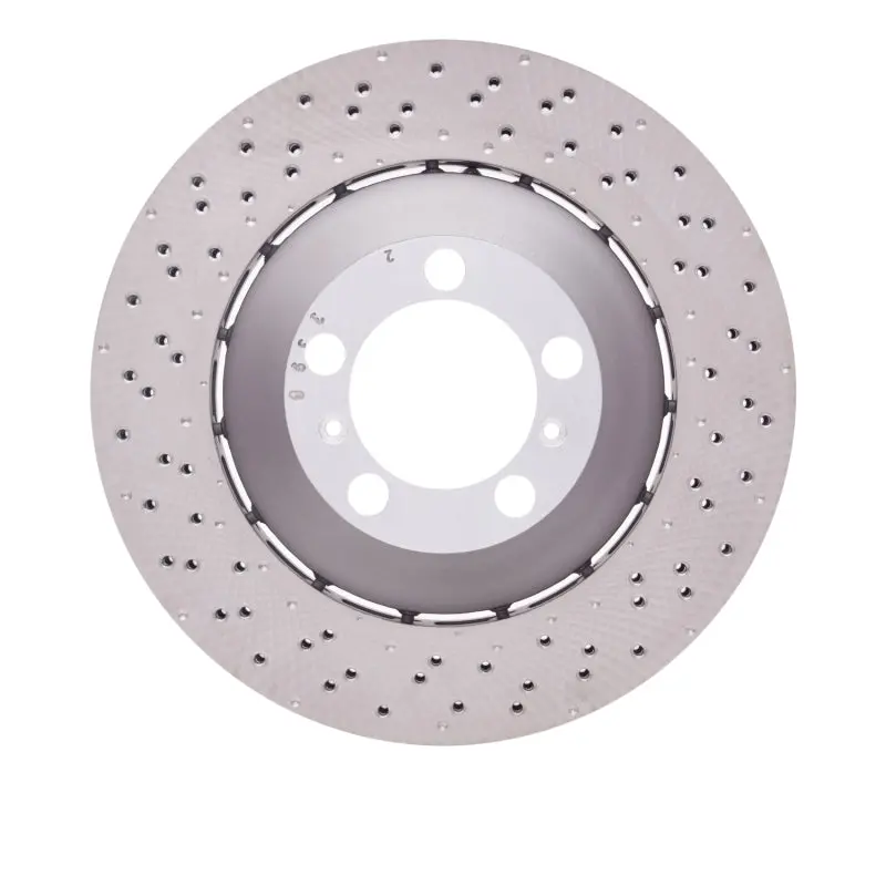 Dfc 13-19 Porsche 911 Left Front Drilled Hi-Carbon Alloy Geomet Coated Rotor 1