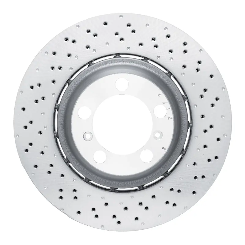 Dfc 13-19 Porsche 911 Right Rear Drilled Hi-Carbon Alloy Geomet Coated Rotor 1