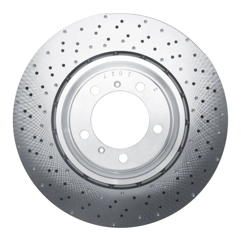 Dfc 15-17 Porsche 911 Left Front Drilled Hi-Carbon Alloy Geomet Coated Rotor 1