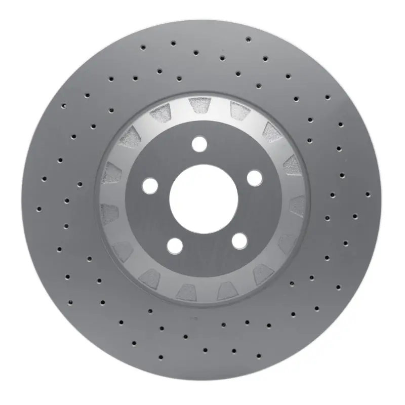 Dfc 16-18 Ford Mustang Left Front Drilled Geospec Coated Rotor 1