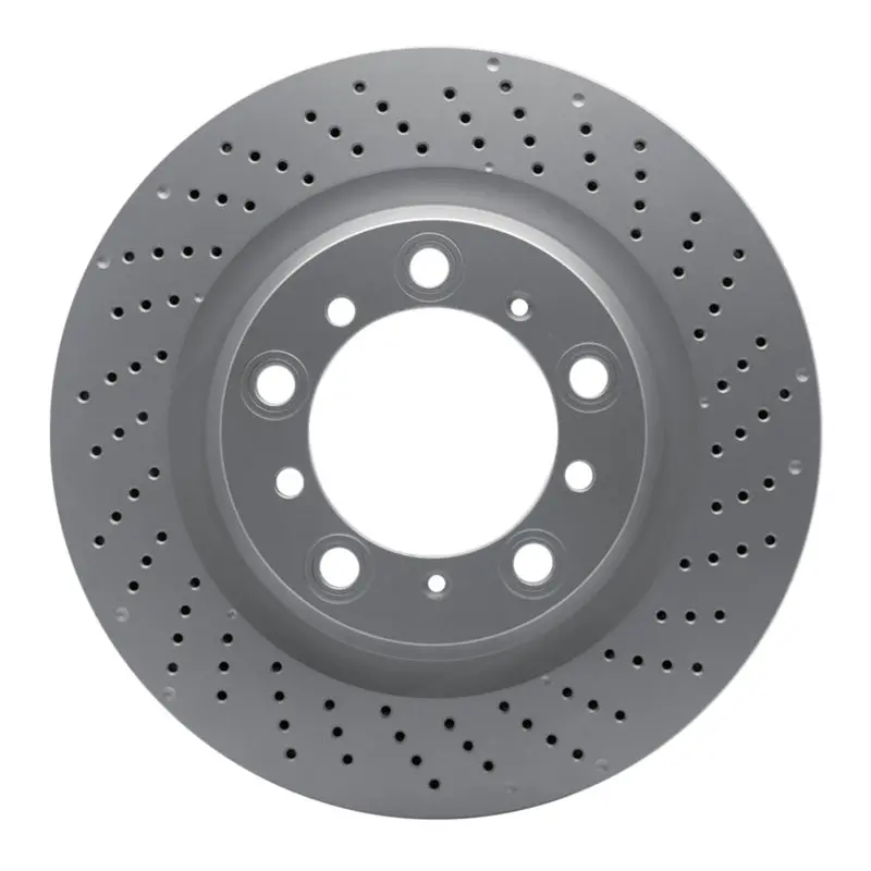 Dfc 16-23 Porsche 718 Cayman Right Rear Drilled Hi-Carbon Alloy Geomet Coated Rotor 1