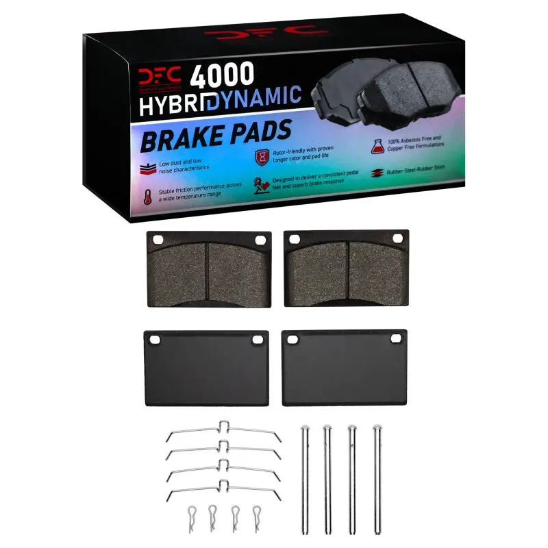 Dfc 76-93 Volvo Dl/265/244/Gle/262/245/240/264 Front 4000 Hybridynamic Brake Pads And Hardware Kit 1