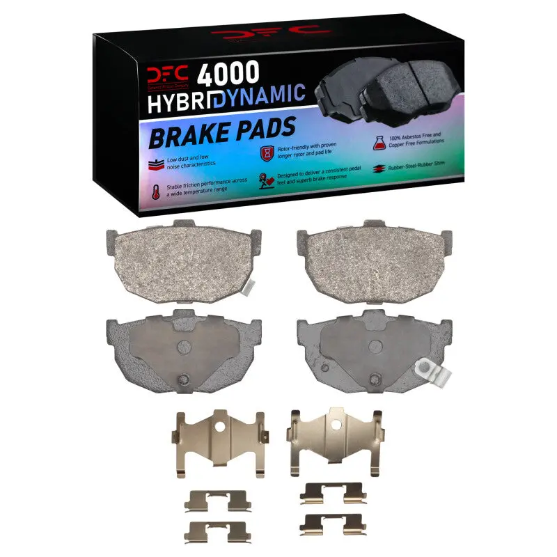 Dfc 85-9 Hyundai Elantra Rear 4000 Hybridynamic Brake Pads And Hardware Kit 1
