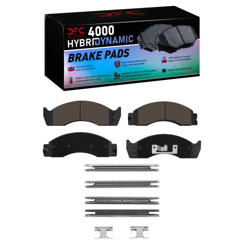 Dfc 88-07 Ford F-53 Motorhome Chassis Front/Rear 4000 Hybridynamic Brake Pads And Hardware Kit 1