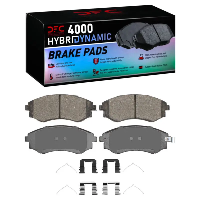 Dfc 89-03 Hyundai Tiburon Front 4000 Hybridynamic Brake Pads And Hardware Kit 1