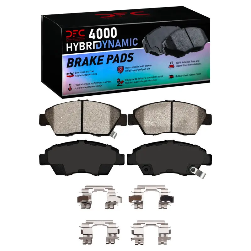 Dfc 93-97 Honda Civic Coupe Front 4000 Hybridynamic Brake Pads And Hardware Kit 1