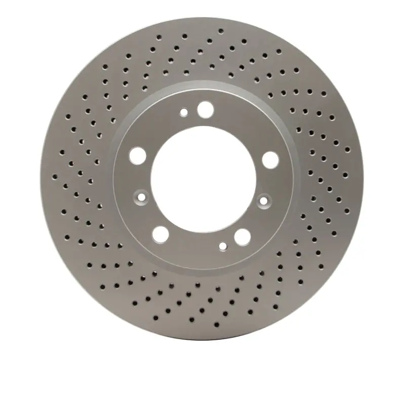 Dfc 98-12 Porsche Cayman Left Front Drilled Hi-Carbon Alloy Geomet Coated Rotor 1