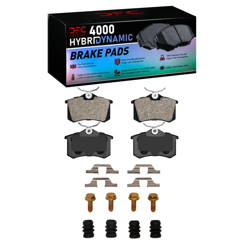 Dfc 99-08 Audi A4 (Mexico) Rear 4000 Hybridynamic Brake Pads And Hardware Kit 1