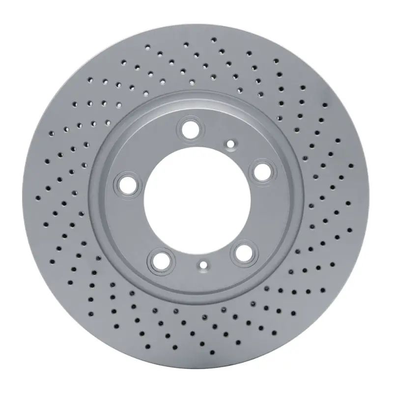 Dfc 99-23 Porsche 911 Right Front Drilled Hi-Carbon Alloy Geomet Coated Rotor 1