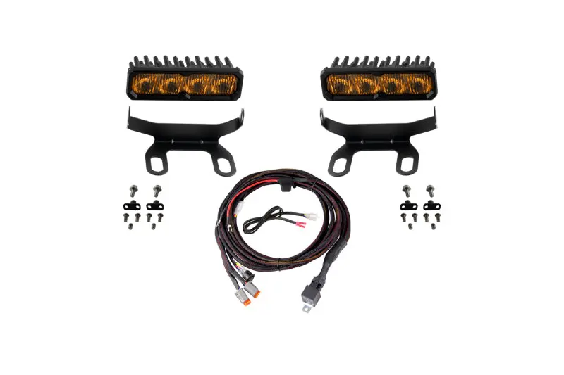 Diode Dynamics 2013-2018 Ram 1500 Ram Standard Ss6 Sport Led Kit Yellow Fog 3000K 1