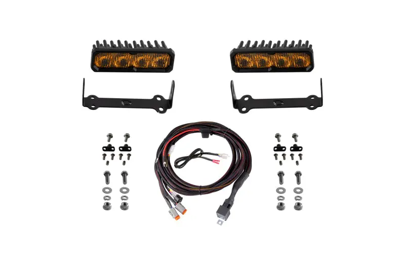 Diode Dynamics 2014-2024 Toyota 4Runner Ss6 Pro Led Kit Yellow Fog 3000K 1