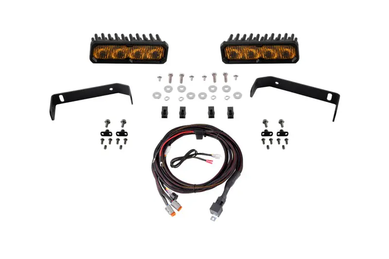 Diode Dynamics 2019-2021 Ford Ranger Ss6 Sport Led Kit Yellow Fog 3000K 1