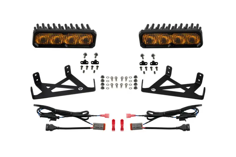 Diode Dynamics 2020-2022 Ford F-250 Super Duty F250 Fog Ss6 Pro Led Kit Yellow 3000K 1