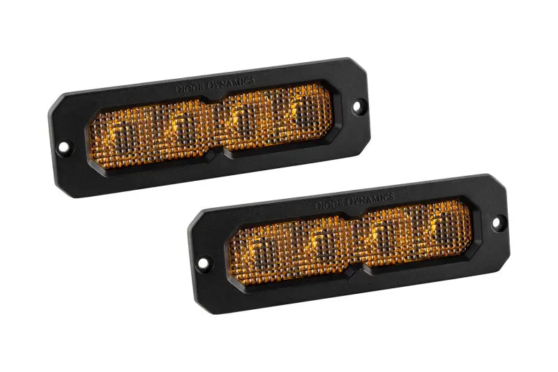 Diode Dynamics Ss6 Pro Yellow Flood Flush Abl (Pair) 3000K 1
