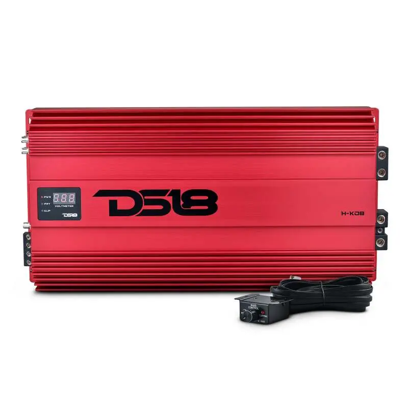 Ds18 1-Channel Amp 15000 Burst/0.5Ohm 8000/1Ohm 4800/2Ohm 2500/4Ohm Watts Rms W/ Voltmeter Red 1