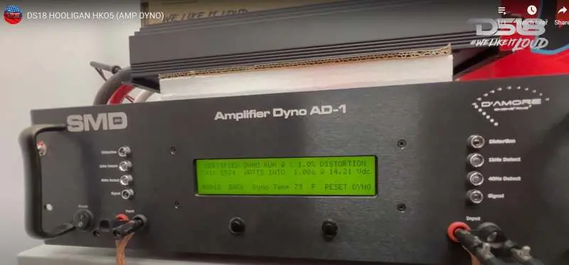 Ds18 1-Channel Amp 9200 Burst/0.5Ohm 5000/1Ohm 3500/2Ohm 2200/4Ohm Watts Rms W/ Voltmeter Black 1