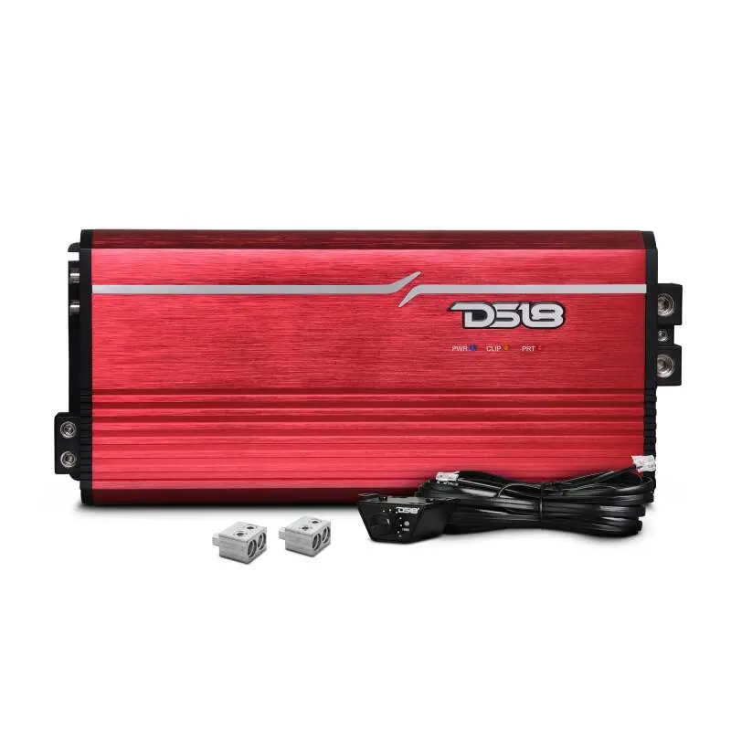 Ds18 1-Channel Amp Class D Full-Range Monoblock 5000 Watts Rms/1Ohm Dpiv1/0 Terminals Included Red 1