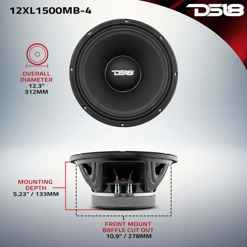 Ds18 12In 750 Watts Rms 8 Ohm Mid-Bass Loudspeakers 1