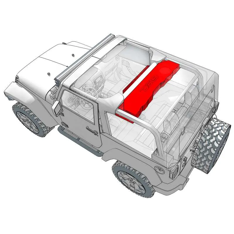 Ds18 2007-18 Jeep Jk/Jku Soundbar Fits 4 X 8In Speakers (Not Included) Tweeters Drivers Included-Red 1