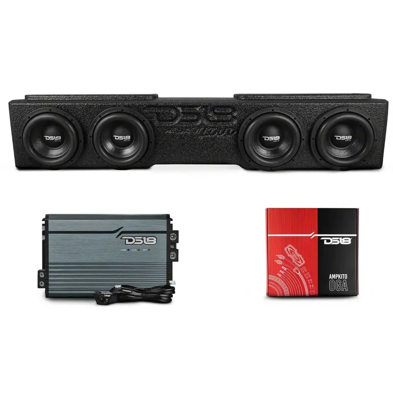 Ds18 4 X 8In Forward Firing Underseat Ported Box Subwoofer Enclosure Black Spray Liner Paint Finish 1