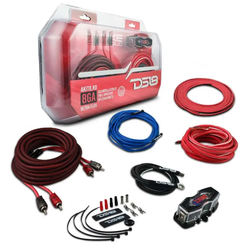 Ds18 8-Ga Amplifier Install Kit Advance- Red 1