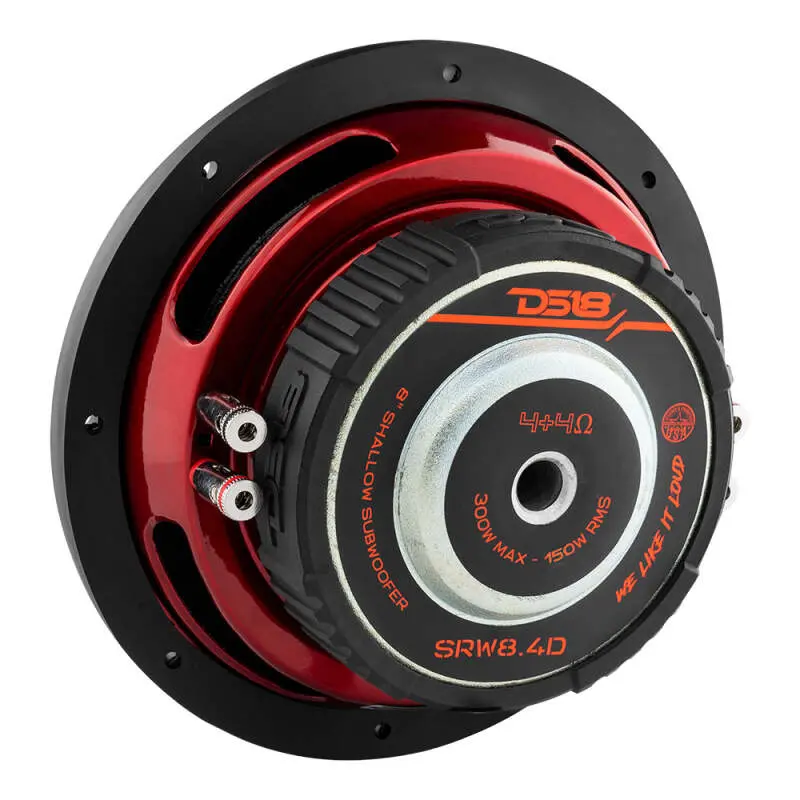 Ds18 8In 150 Watts Rms 4 Ohm Dvc Shallow Mount Subwoofer 1