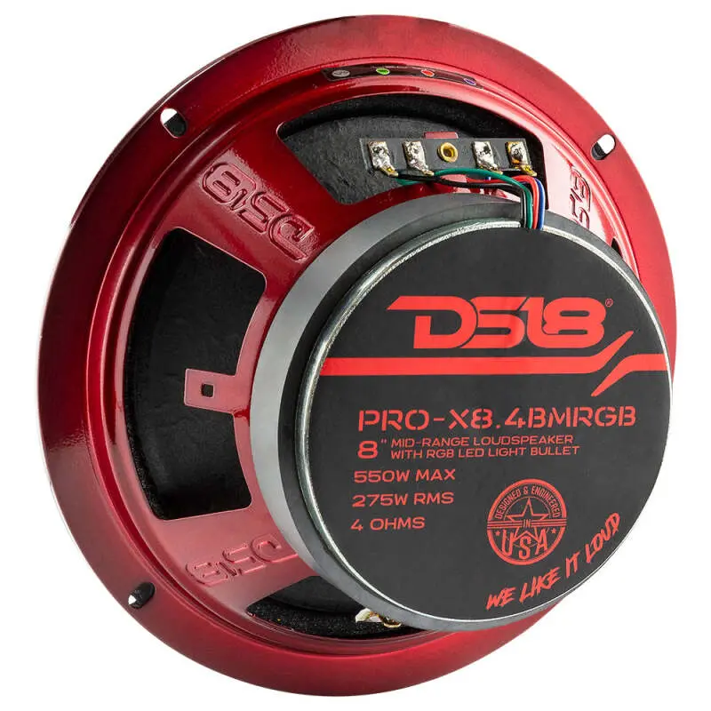 Ds18 8In 275 Watts Rms 4 Ohm Mid-Range Loudspeaker Rgb Bullet Loudspeaker 1