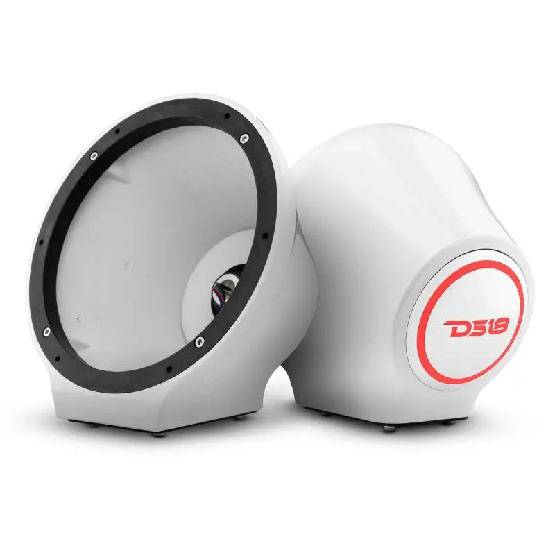 Ds18 8In Marine And Powersports Universal Flat Mount Speaker Pod Rgb Led Lights- White 1
