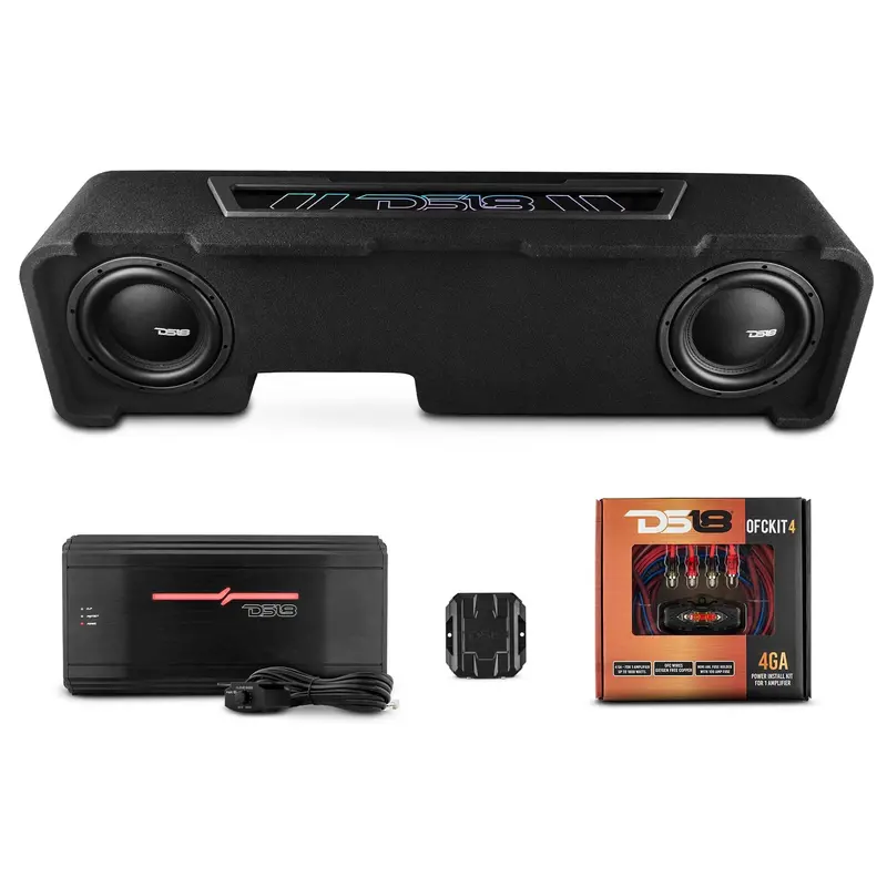 Ds18 Chevy Silverado 2022+ Downfiring Underseat Sealed Box Exclusive Black Leather Digital Leds 1