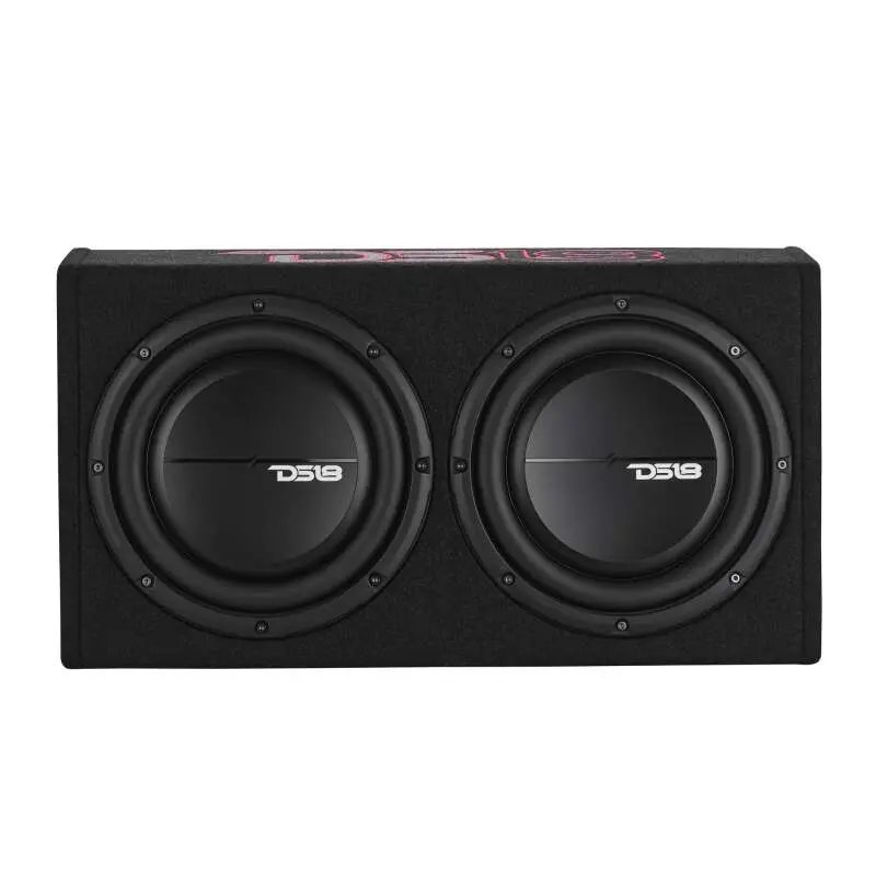 Ds18 Dual 10In Shallow Enclosure W/ Subwoofer 350 Watts Rms Sealed Black Carpet 1