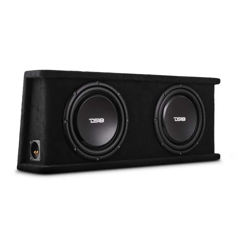 Ds18 Dual 12In Shallow Subwoofer And Enclosure 700 Watts Rms Sealed Black Carpet 1
