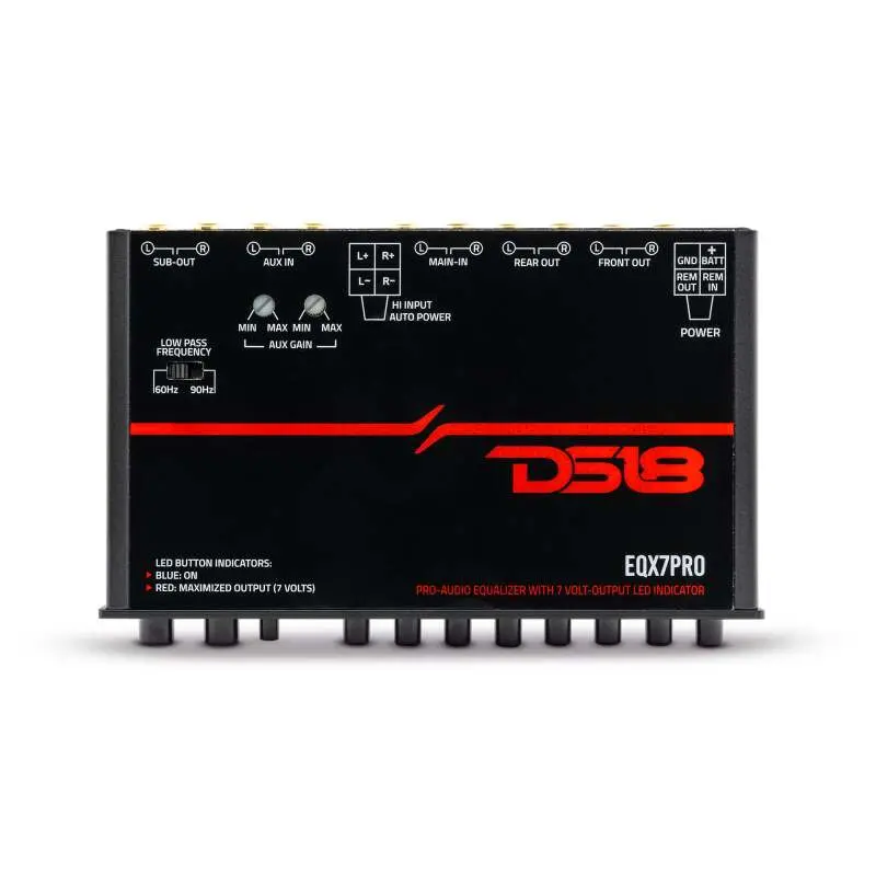 Ds18 Eqx High Volt 7-Band Equalizer High Lvl Input Auto Turn On And High Volt Led Clipping Indicator 1
