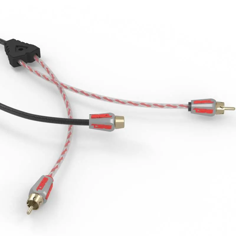 Ds18 Level 3 Rca Wire Y Connector 1 Female To 2 Male Black + Red Kit 1
