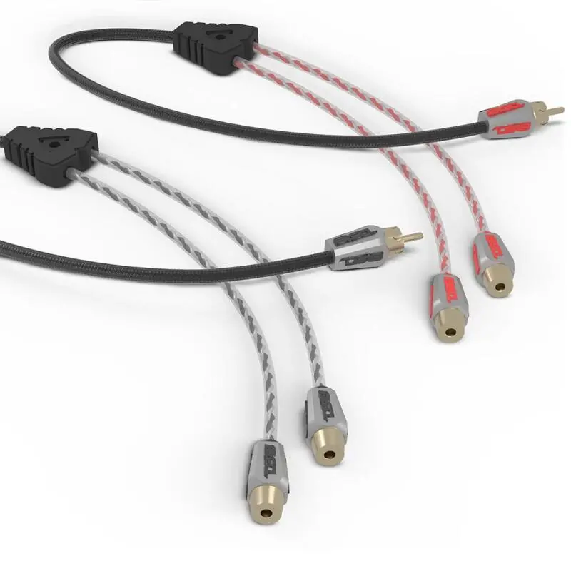 Ds18 Level 3 Rca Wire Y Connector 1 Male To 2 Female Black + Red Kit 1